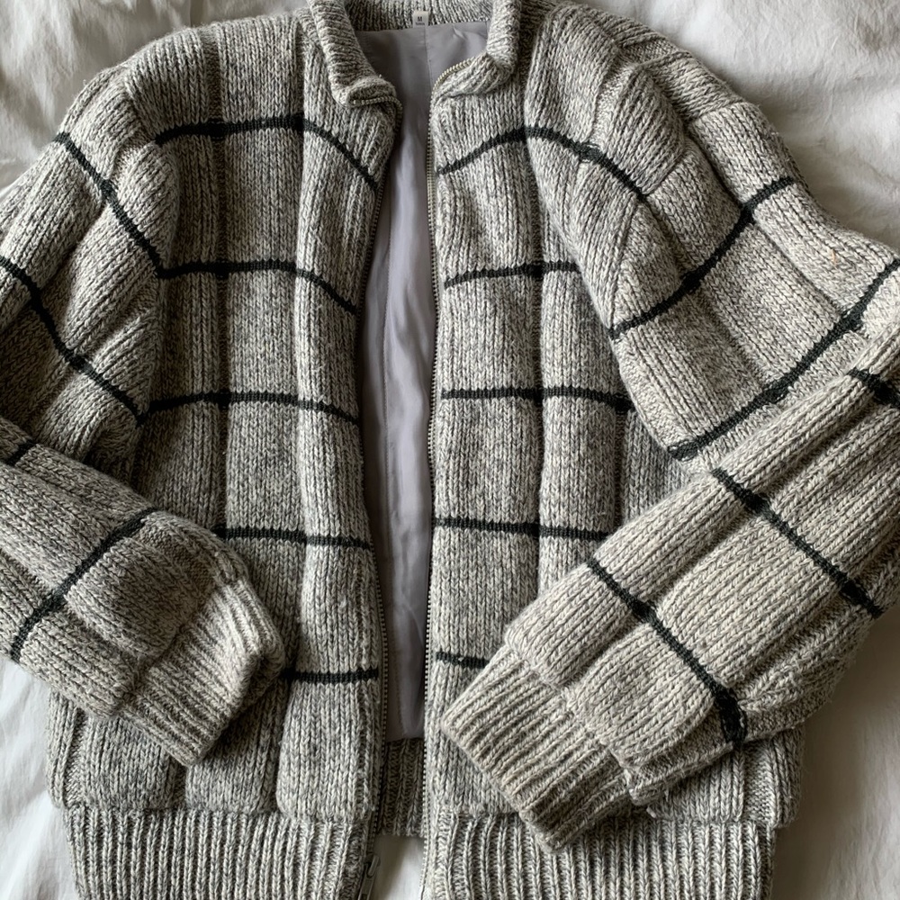 Vintage Gray striped Wool jacket